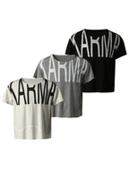 KARMANISTIC Glitter Logo Print Loose Fit Tee