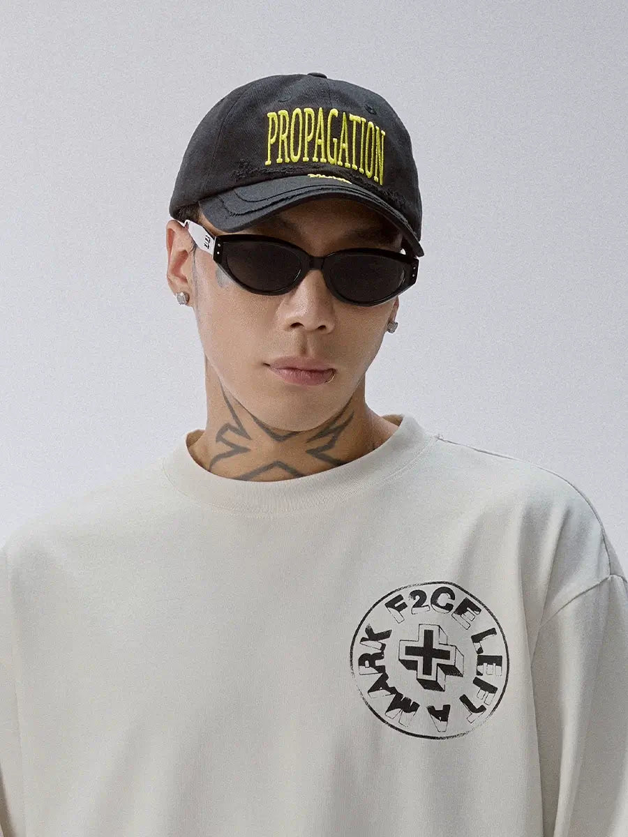 F2CE Distressed Embroidered Patchwork Dad Hat