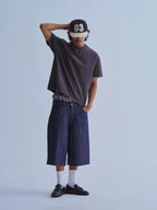 LIBERAFIT Raw Denim Below Knee Shorts