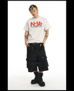 NOVACAM Camouflage & Black Baggy Work Cargo Shorts