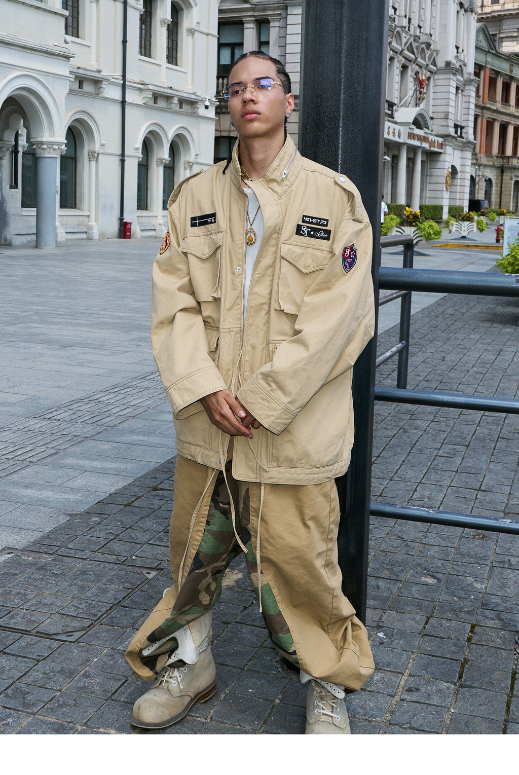 STEEPC Khaki Patch Embroidery M-65 Field Jacket