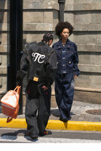 STEEPC Leather Embroidered Denim Jacket