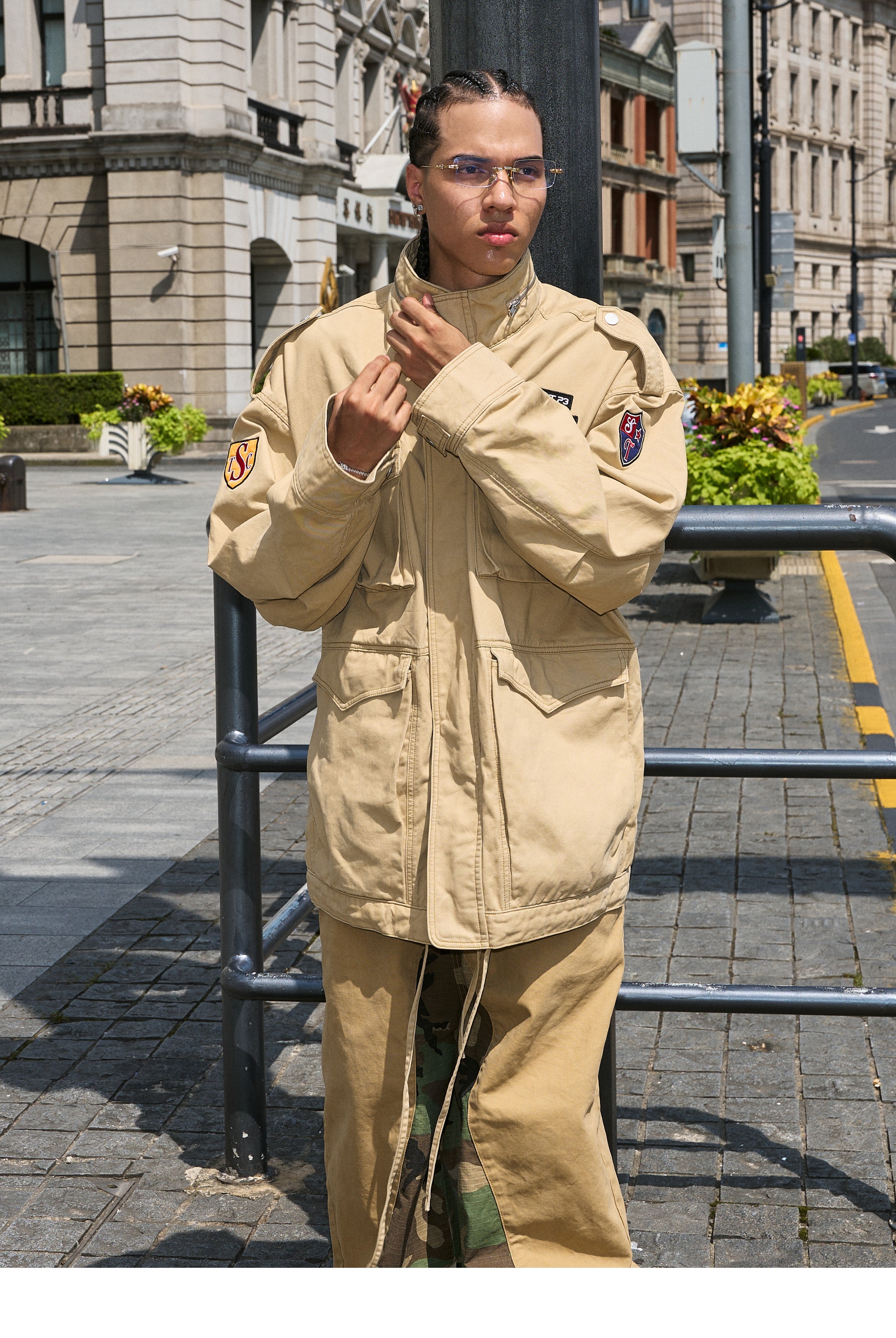 STEEPC Khaki Patch Embroidery M-65 Field Jacket
