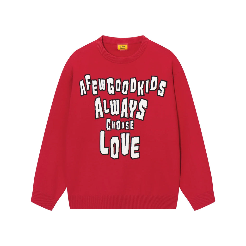 AFGK Slogan Letters Knit Sweater
