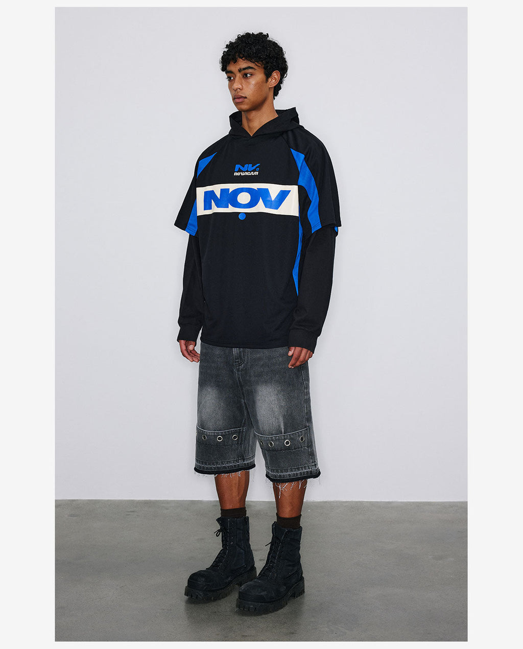 NOVACAM Soccer Jersey-Style Fake Two-Piece Hoodie