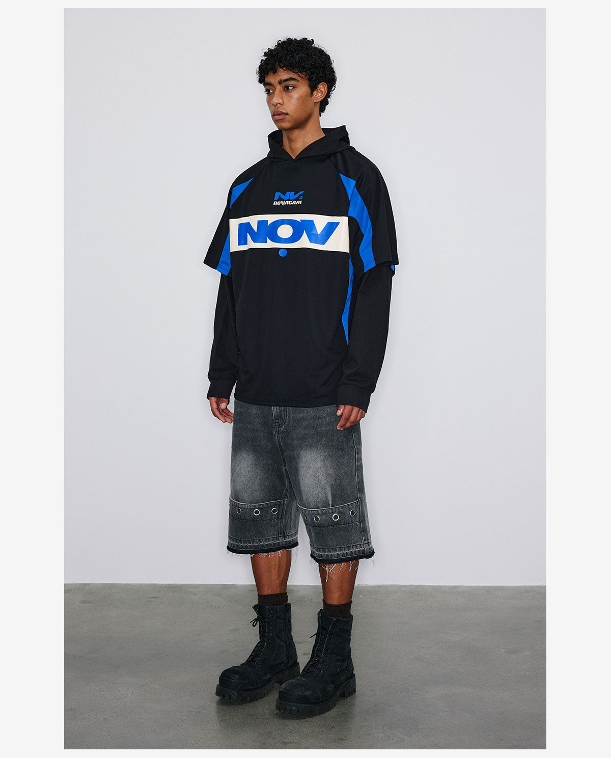 NOVACAM Soccer Jersey-Style Fake Two-Piece Hoodie
