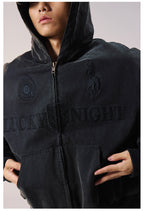 Remedy Embroidered Washed Hooded Bomber Jacket