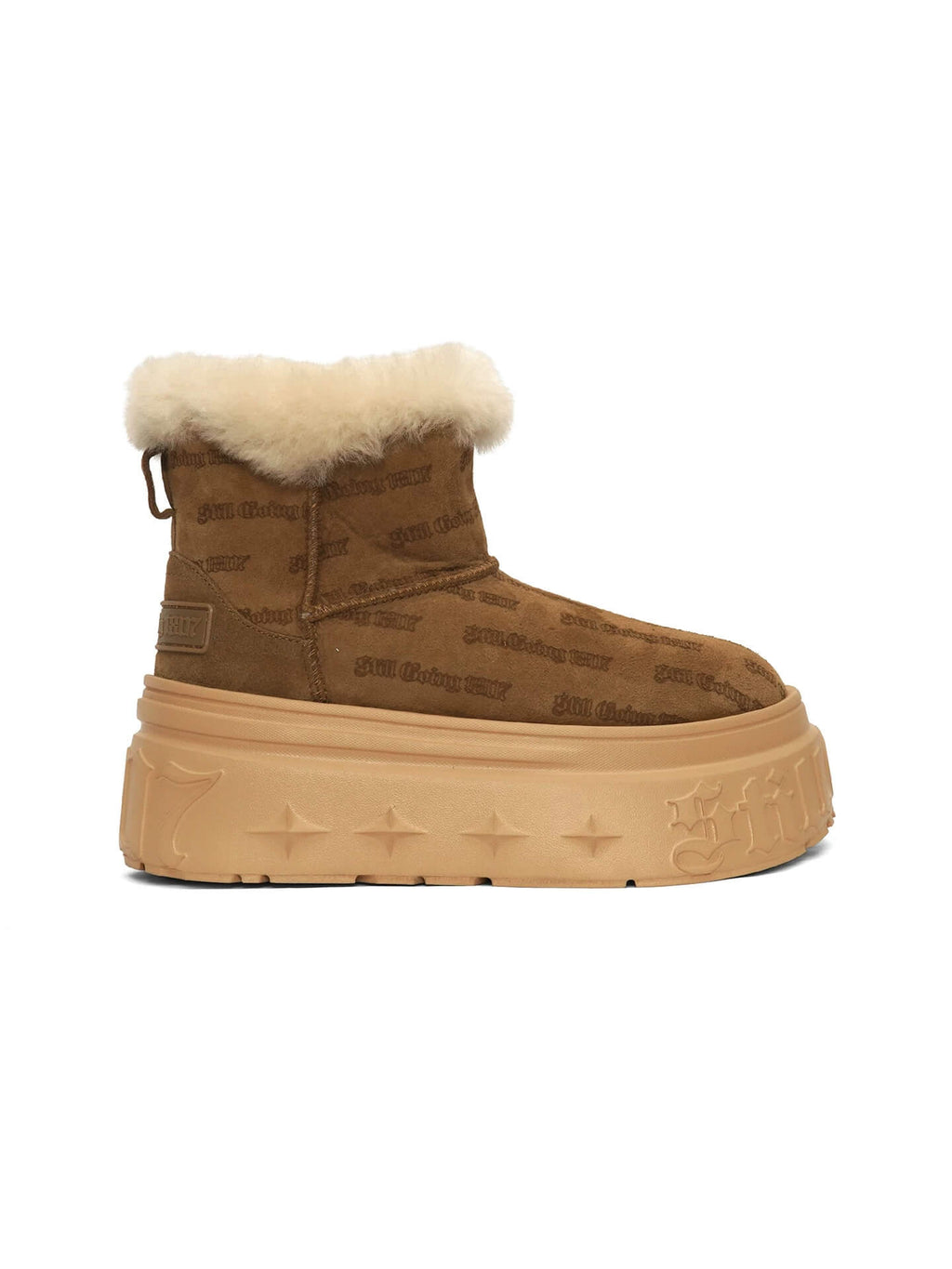 1807 INF-010 Gothic Chunky Platform Shearling Boots