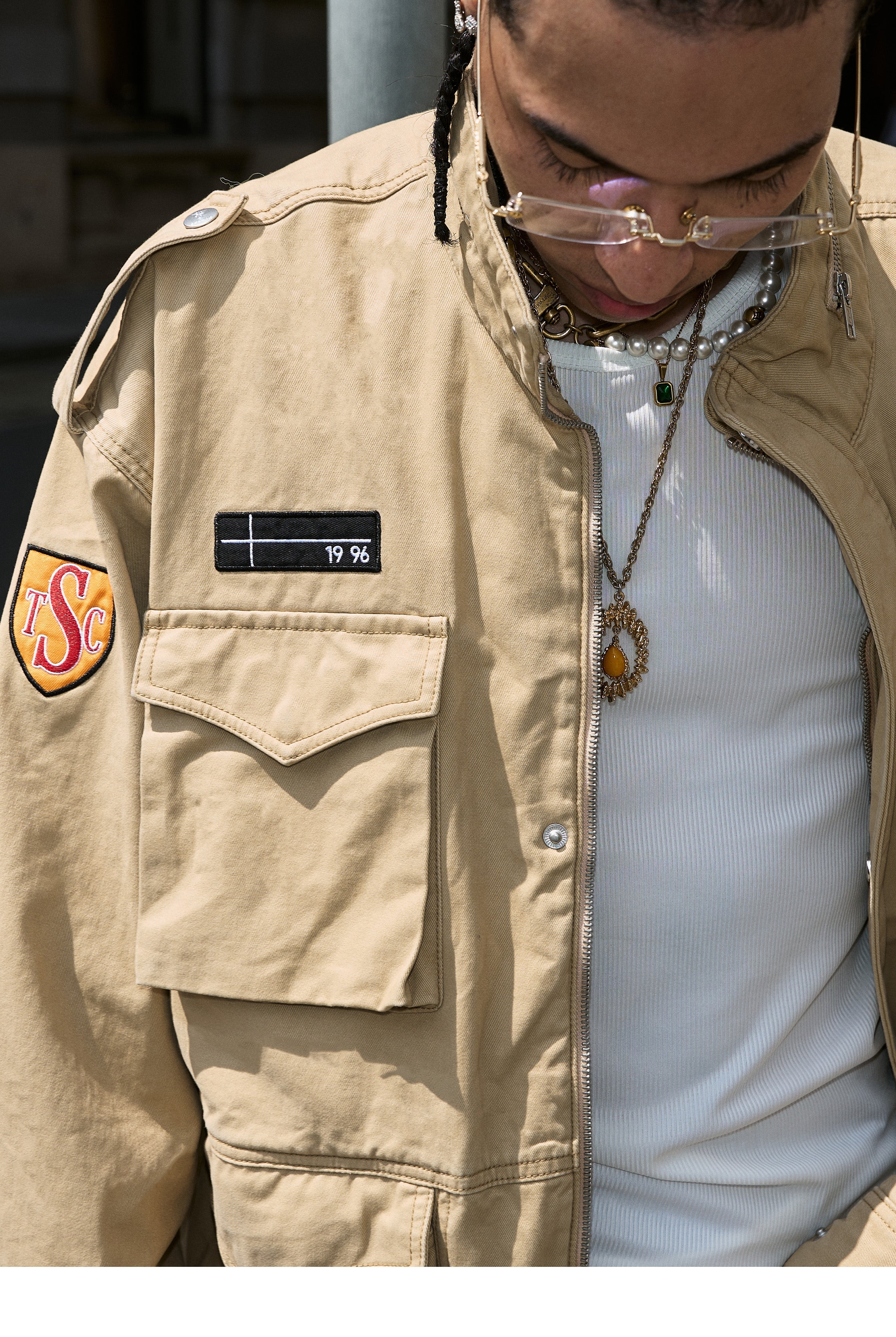 STEEPC Khaki Patch Embroidery M-65 Field Jacket
