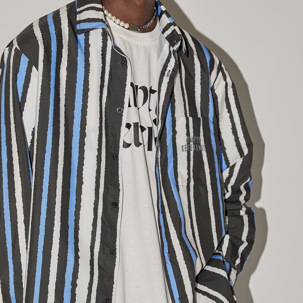 EMPTY REFERENCE Oil Painting Stripes Long Sleeved Shirt