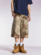 Remedy Leopard and Camouflage Work Painter Baggy Shorts