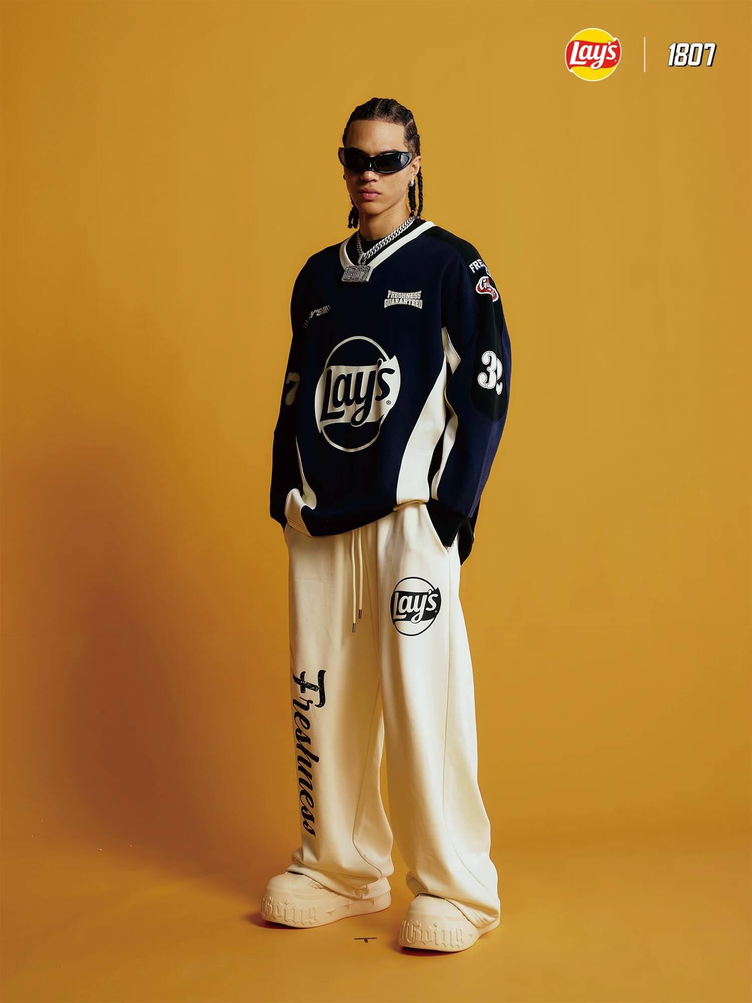 1807 × Lay’s Patchwork Long Sleeve Hockey Jersey