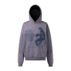 NOVACAM Washed Distressed Vintage Print Hoodie