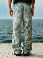 YADcrew Puzzle Checkerboard Print Jeans