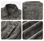 F3F Select Vintage PU Leather Zip Up Jacket