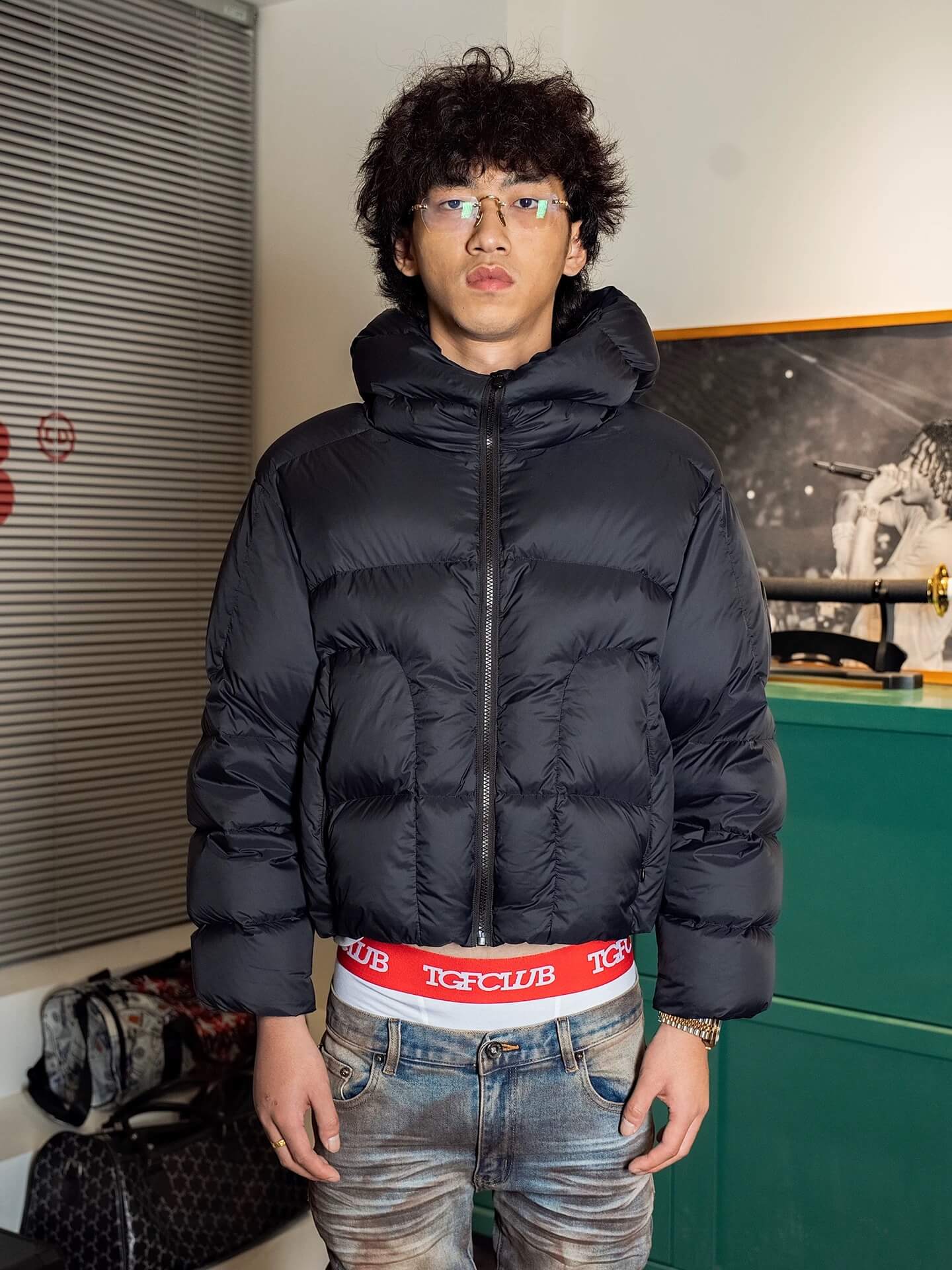 TGFCLUB Oversized Short Hooded Down Jacket