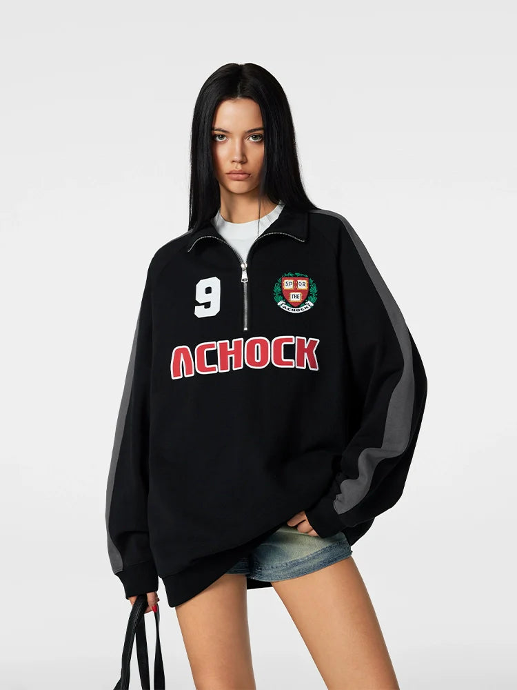 Achock Uniform Designed Half-Zip Sweatshirt