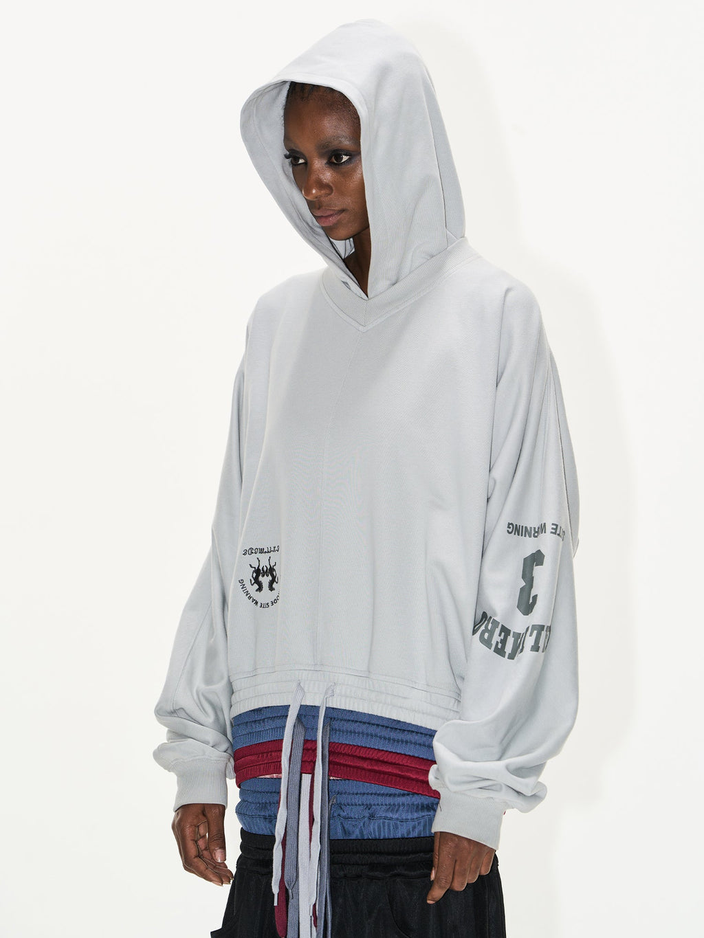 BLIND NO PLAN Multi-Layered Reconstructed Screen-Printed Hoodie