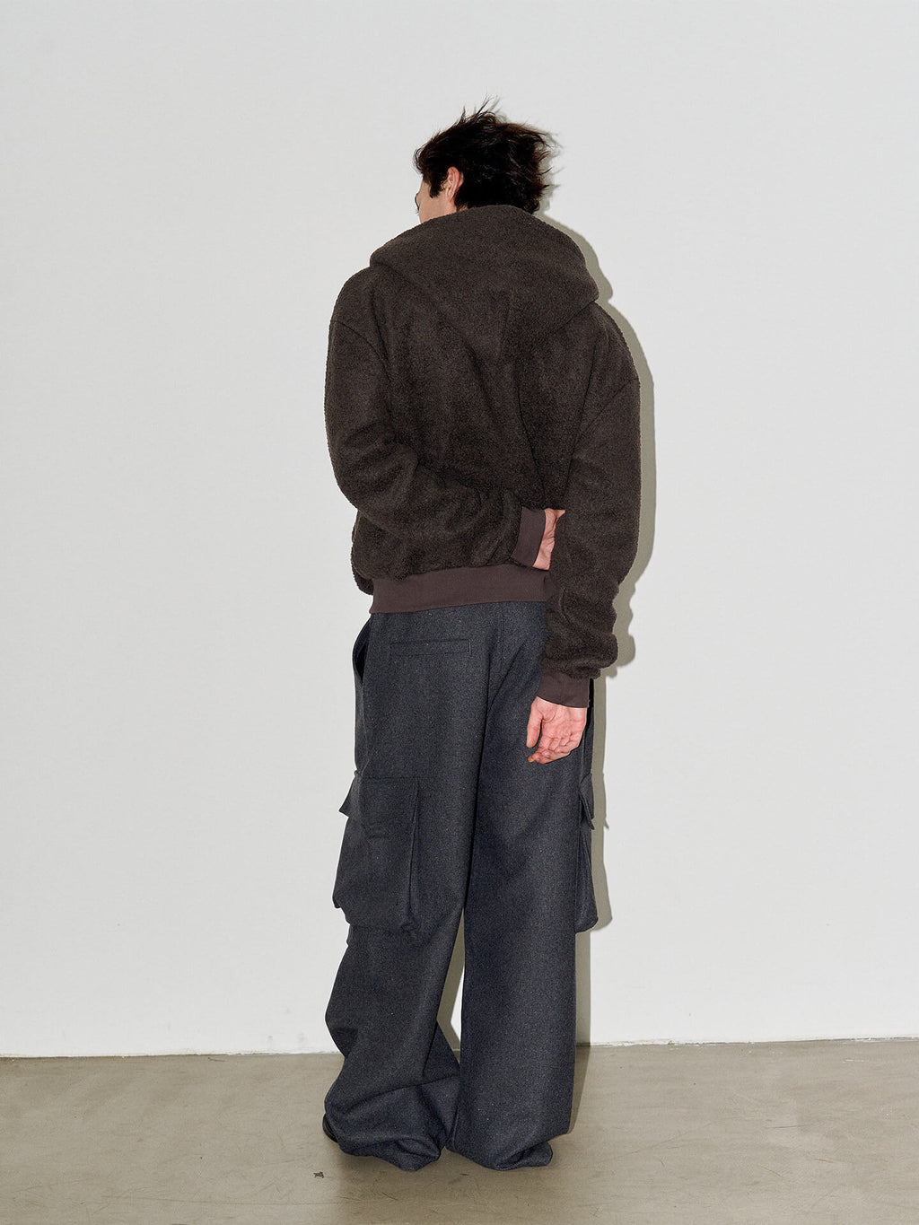 LIBERAFIT Wool Sherpa Hooded Zip Up Jacket