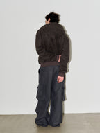 LIBERAFIT Wool Sherpa Hooded Zip Up Jacket