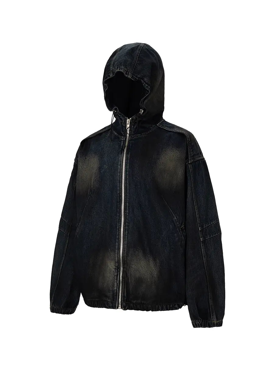 F2CE Reworked Patch Hooded Denim Jacket
