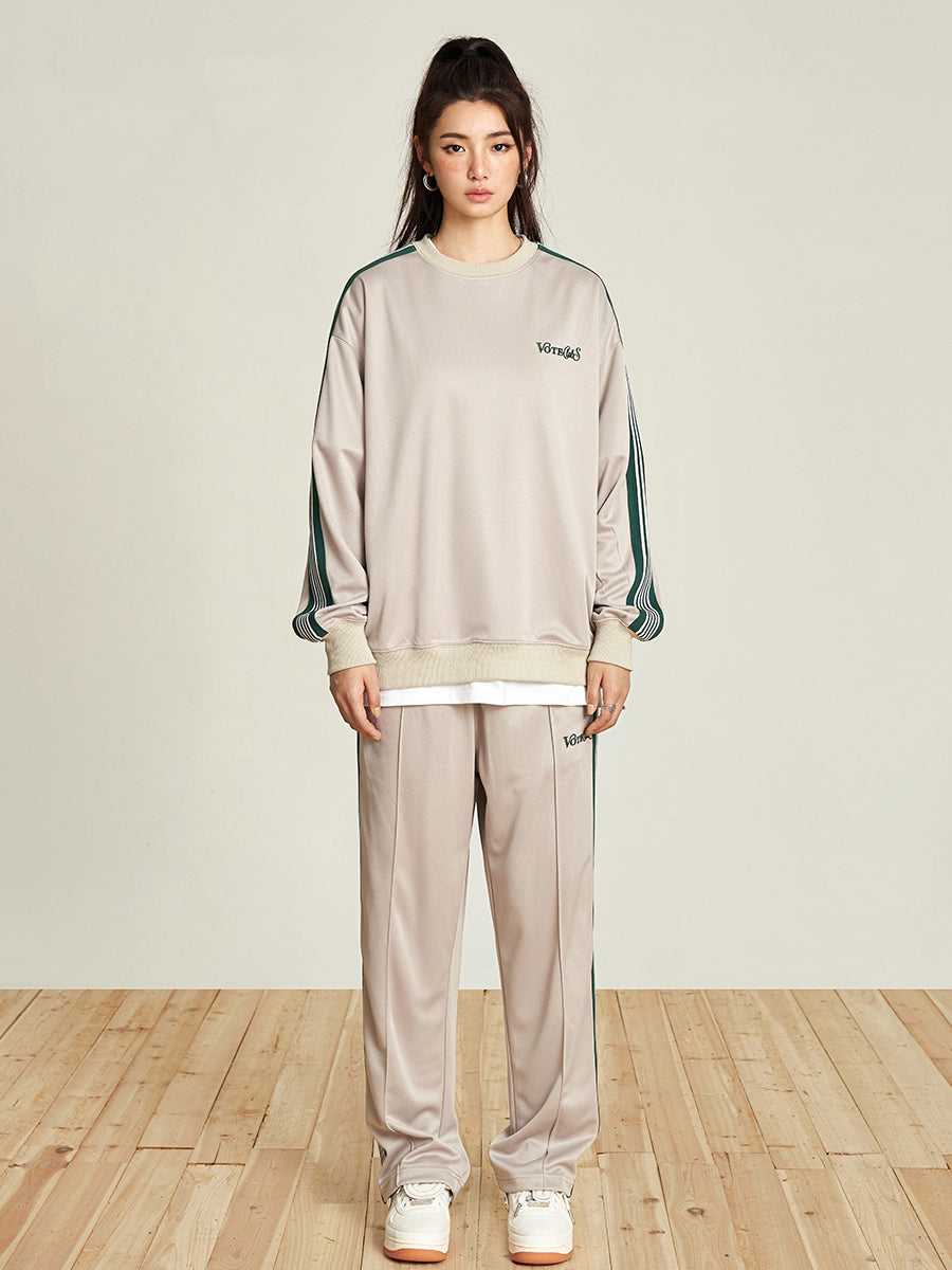 VOTE Striped Tracksuit Sweatshirt