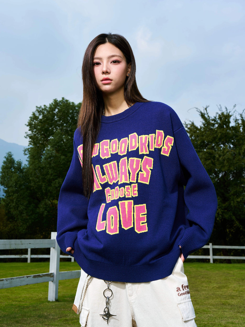 AFGK Slogan Letters Knit Sweater