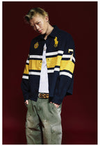 Remedy 3D Embroidered Striped Long Sleeve Shirt