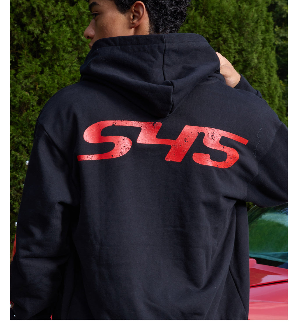 S45 Flame Print Zip Up Hoodie