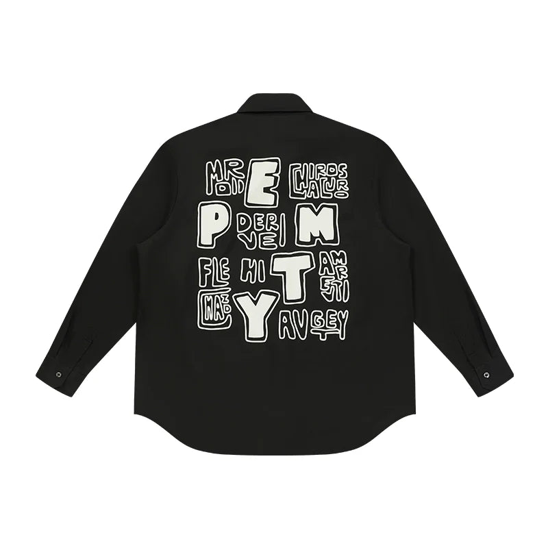 EMPTY REFERENCE Printed Font Long Sleeve Shirt