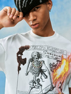 YADcrew Flame Skull Pearl Graphic Tee