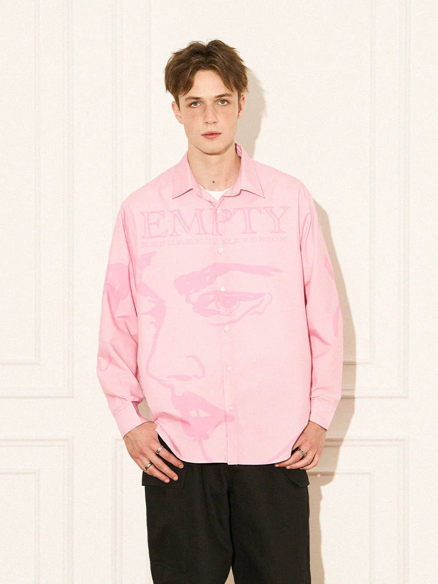 EMPTY REFERENCE Pink Portrait Long Sleeve Shirt