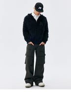 MEDM Mohair Hooded Zip Up Jacket