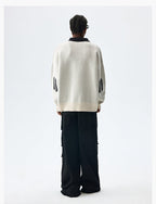 MEDM Patchwork Striped Elbow Knit Sweater