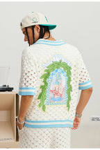 Small Town Kid Crochet-Knit Hawaiian Shirt Set