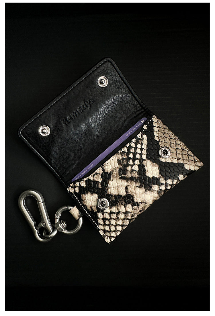 Remedy Metal Studded Keychain Coin Card Leather Wallet