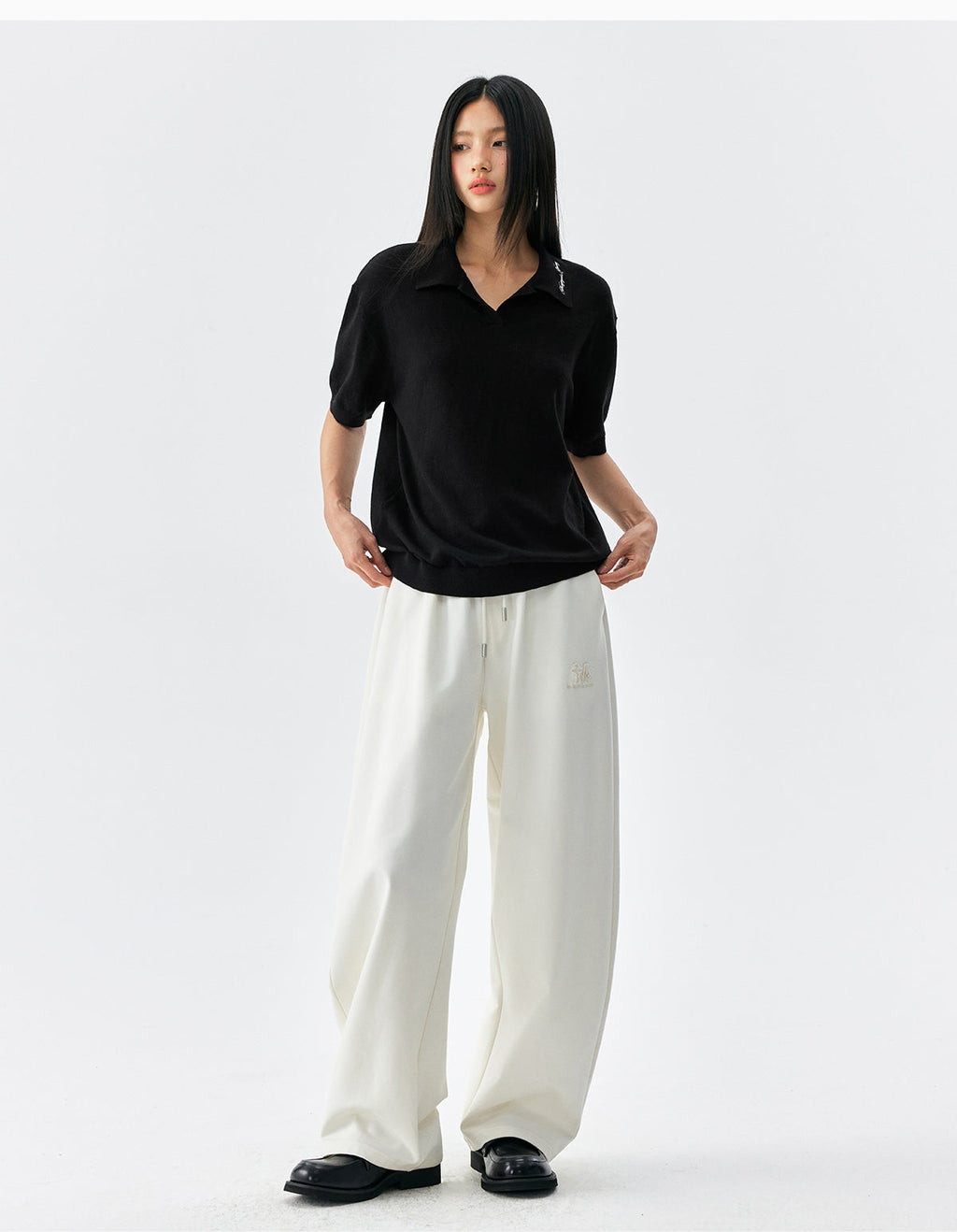 MEDM Handwriting Embroidery Knit Polo
