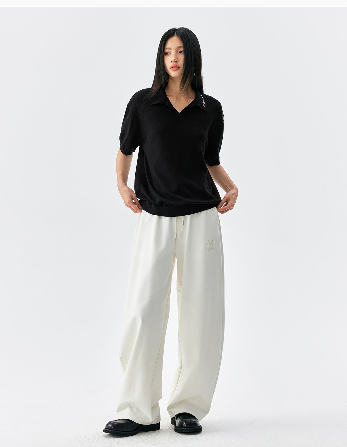 MEDM Handwriting Embroidery Knit Polo