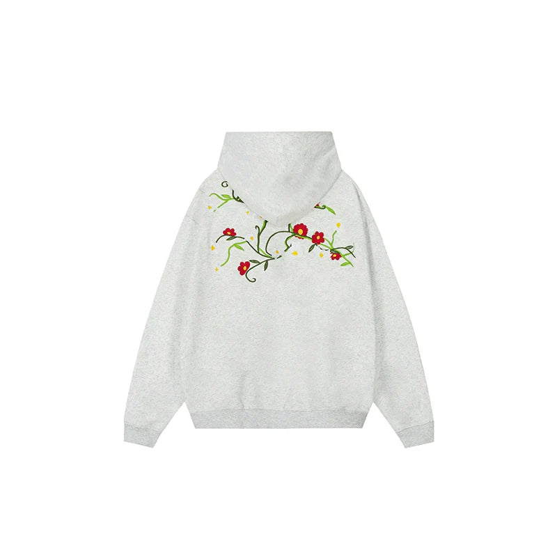 Achock Logo Floral Embroidered Hoodie