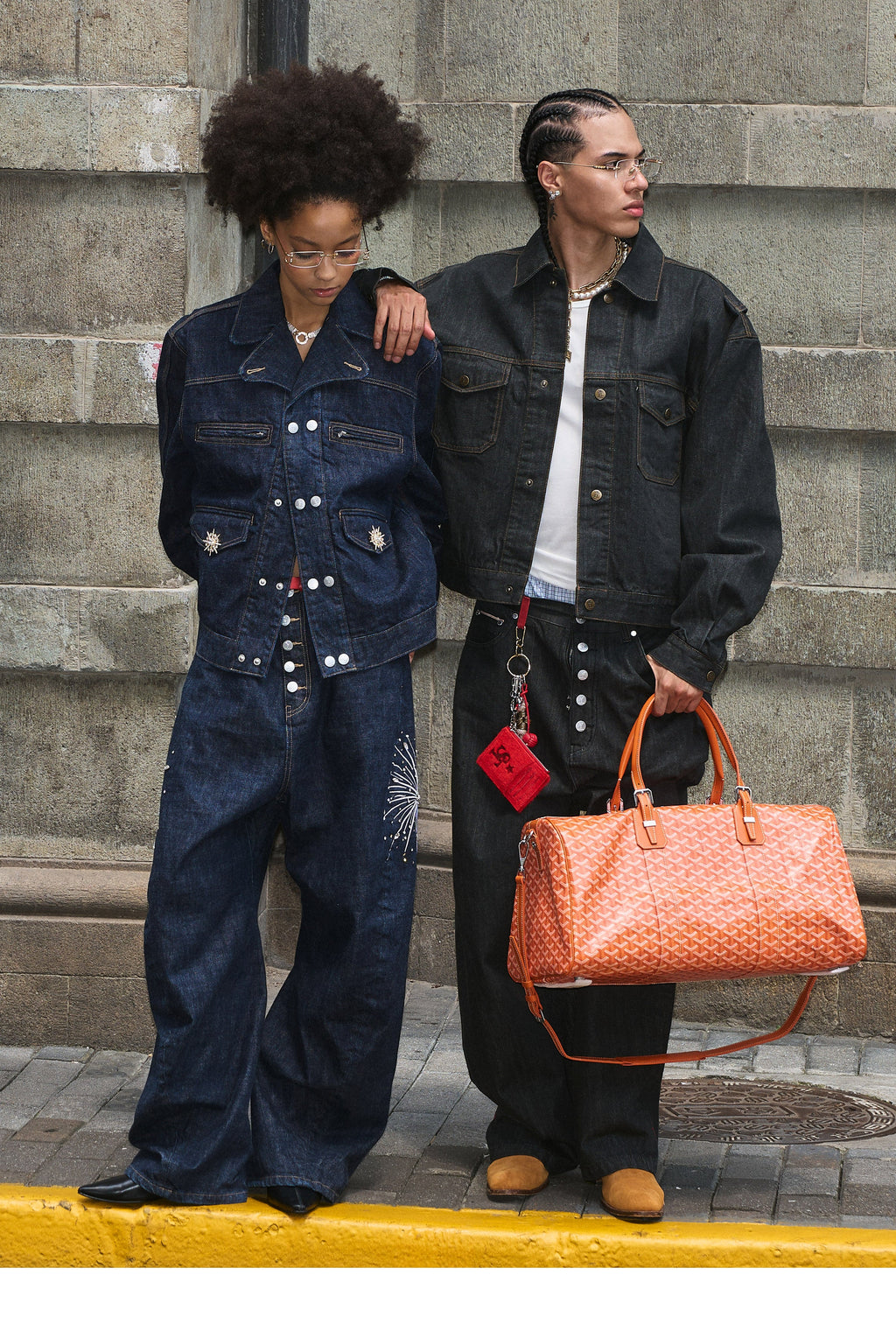 STEEPC Double Breasted Denim Jacket