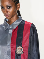 BLIND NO PLAN Colorblocked Patchwork Long Sleeve Shirt
