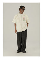 EMPTY REFERENCE Cute Small Flower Short Sleeve Shirt