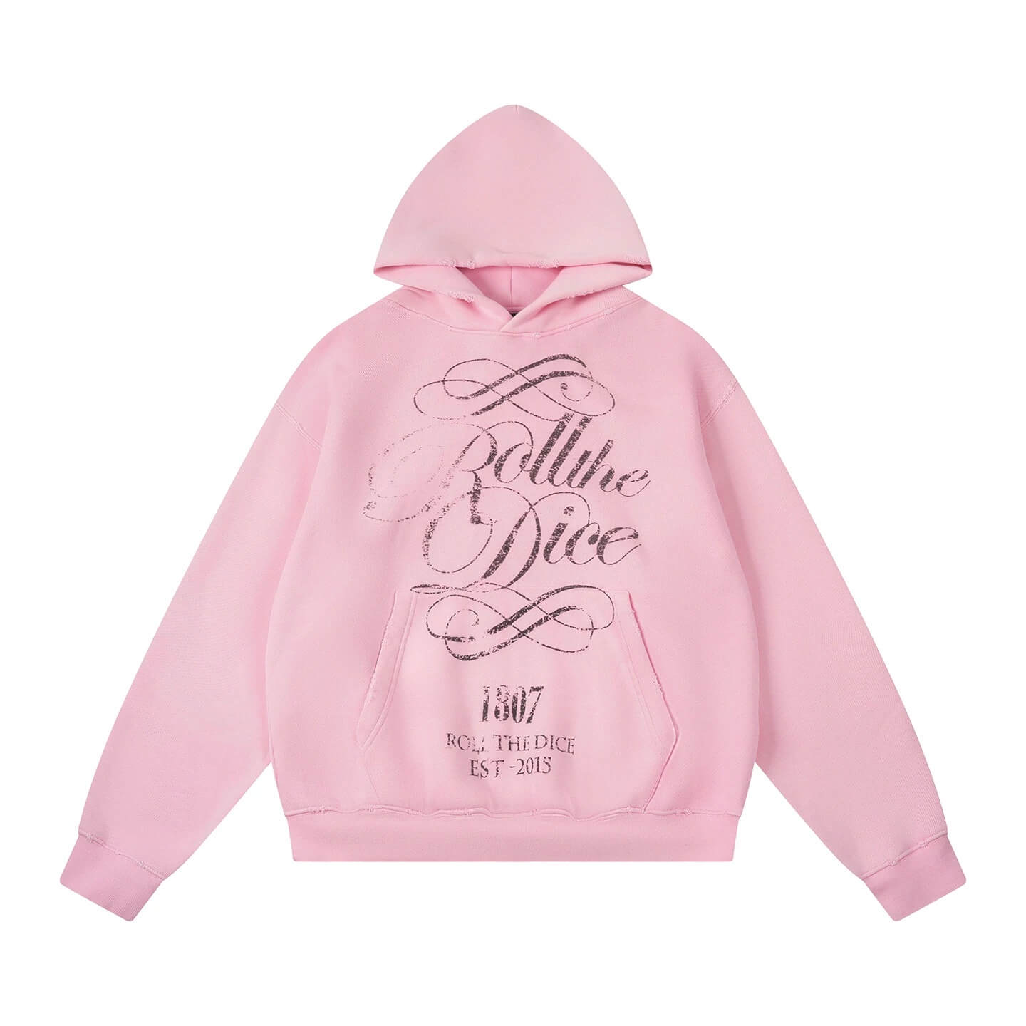 1807 ROLLTHEDICE Vintage Printed Distressed Hoodie