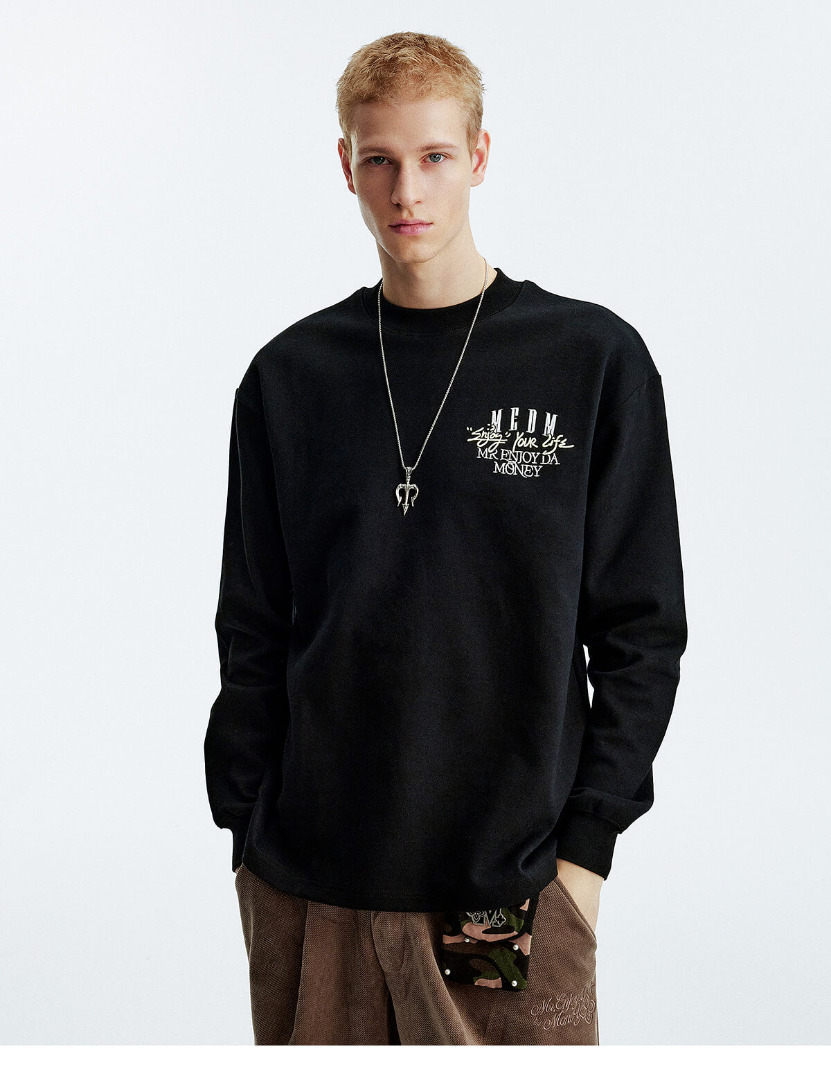 MEDM Warm Fleece Basic Long Sleeve Tee