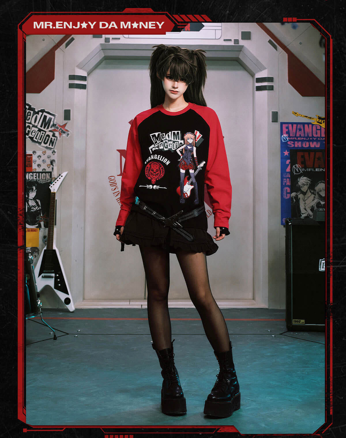 MEDM x EVA NEVER END Character Print Raglan Long Sleeve Tee