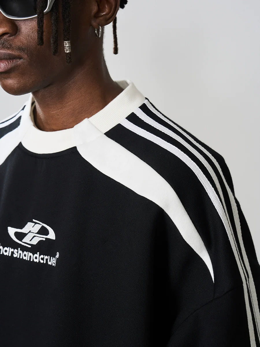 Harsh and Cruel Embroidered Logo Round Neck Sweater
