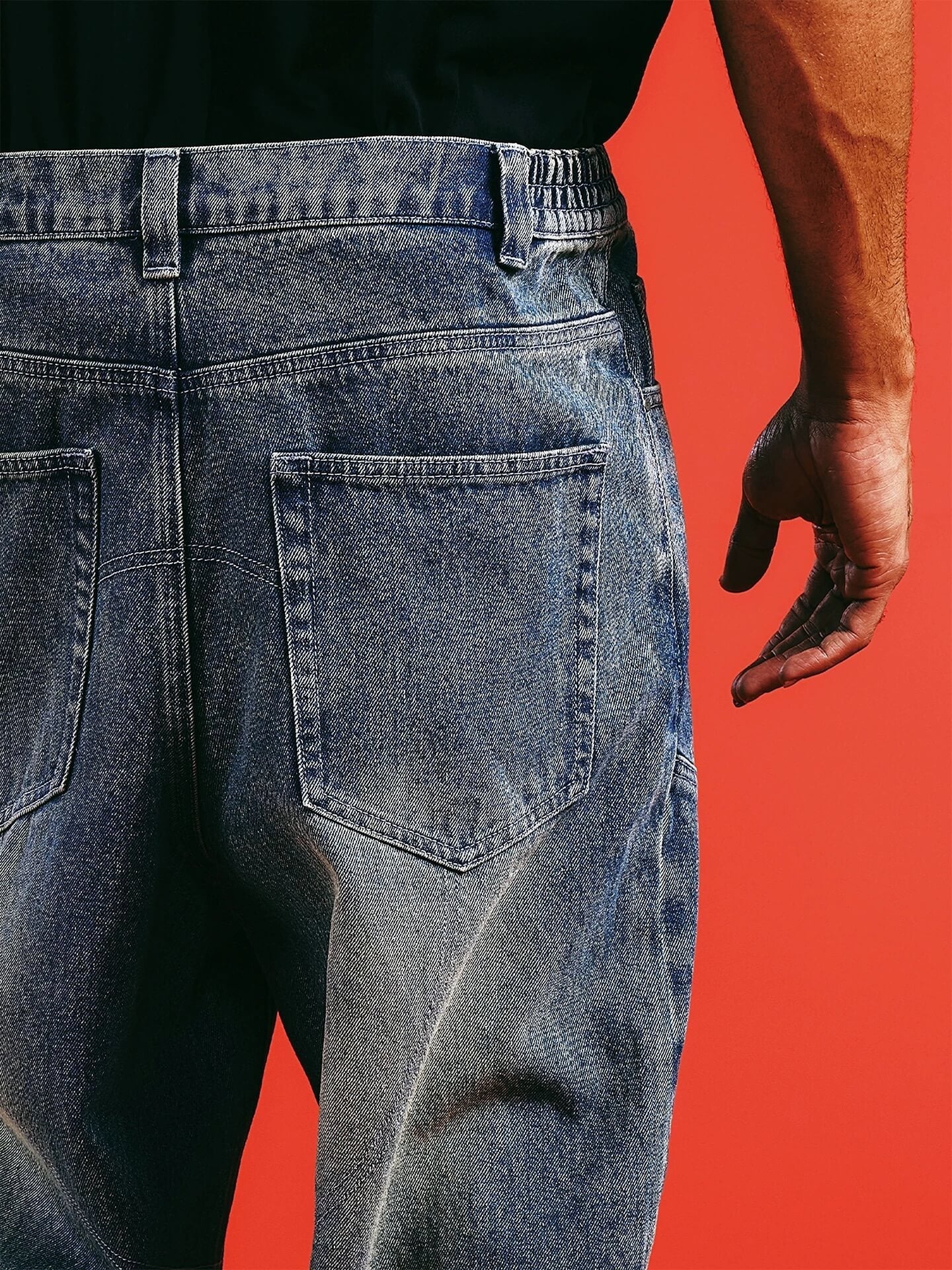 1807 Racing Structured Washed Baggy Jeans
