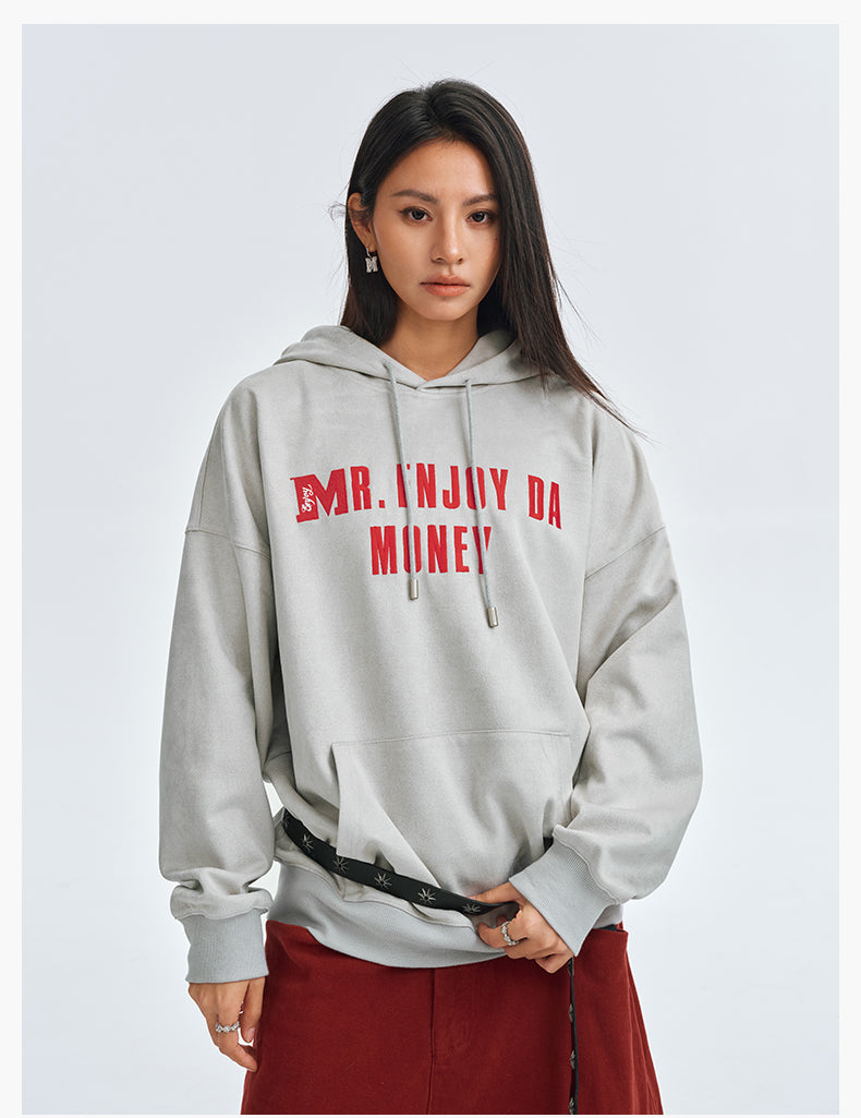 MEDM Basic Letter Logo Suede Hoodie