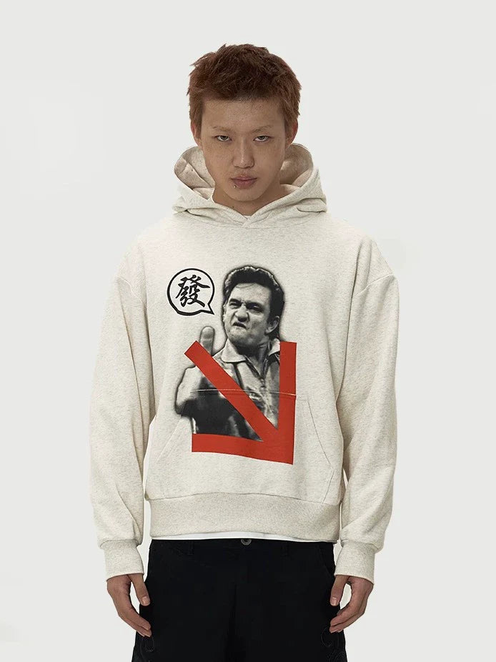 EVILKNIGHT(EK) Photo Graffiti Print Hoodie