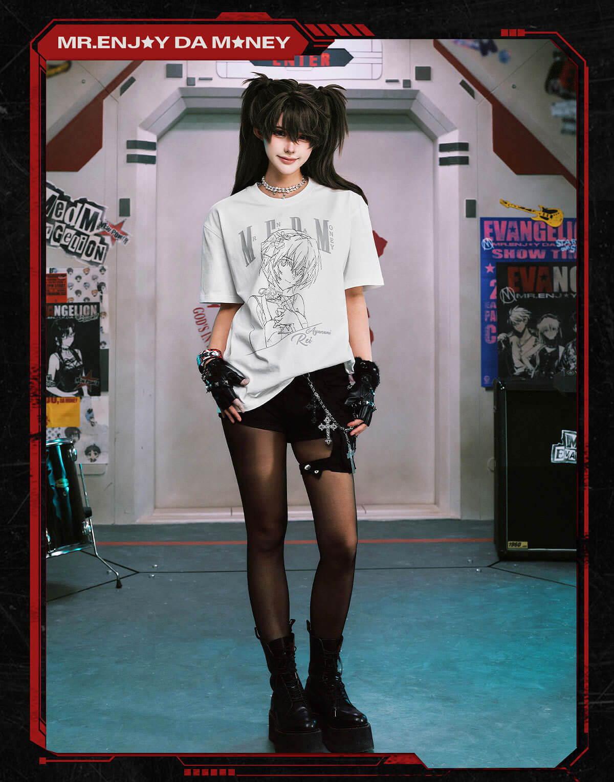 MEDM x EVA NEVER END Character Sketch Graphic Tee